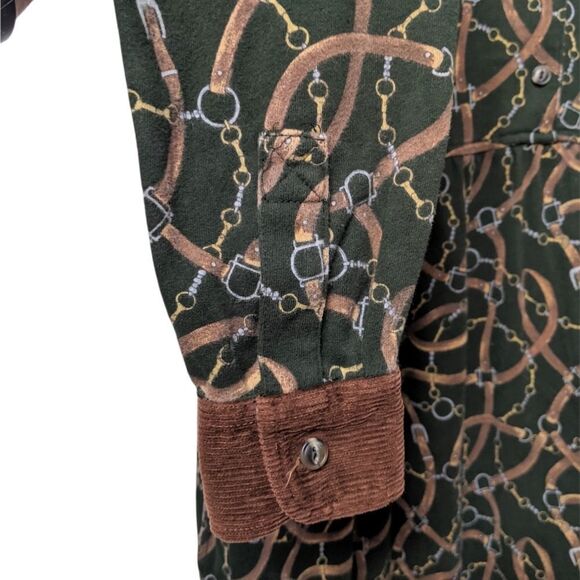 VINTAGE Jones New York Horsebit Chain Print Maxi Dress S - Picture 4 of 8